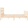 Double bed frame with solid wood headboard by vidaXL, Beds and slatted bases - Ref: Foro24-3194836, Price: 140,99 €, Discount: %