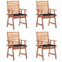 Garden dining chairs and cushions 4 pcs solid acacia wood by , Garden chairs - Ref: Foro24-3078327, Price: 256,40 €, Discount: %