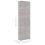 Armario de pasillo de aglomerado gris hormigón 55x25x189 cm de vidaXL, Armarios roperos - Ref: Foro24-802853, Precio: 98,93 €...