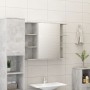 Armario de espejo de baño contrachapada gris 80x20,5x64 cm de vidaXL, Tocadores de baño - Ref: Foro24-802610, Precio: 77,66 €...