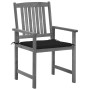 Garden chairs with cushions 4 pcs solid acacia wood in gray by , Garden chairs - Ref: Foro24-3061236, Price: 272,21 €, Discou...