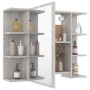 Armario de espejo de baño contrachapada gris 80x20,5x64 cm de vidaXL, Tocadores de baño - Ref: Foro24-802610, Precio: 77,66 €...