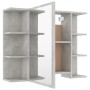 Armario de espejo de baño contrachapada gris 80x20,5x64 cm de vidaXL, Tocadores de baño - Ref: Foro24-802610, Precio: 77,66 €...