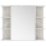 Armario de espejo de baño contrachapada gris 80x20,5x64 cm de vidaXL, Tocadores de baño - Ref: Foro24-802610, Precio: 77,66 €...