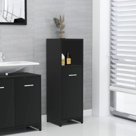 Armario de baño madera contrachapada negro 30x30x95 cm de vidaXL, Muebles de baño - Ref: Foro24-802589, Precio: 49,55 €, Desc...