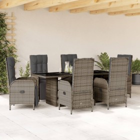 Garden dining set 7 pieces and gray synthetic rattan cushions by , Garden sets - Ref: Foro24-3213532, Price: 1,00 €, Discount: %