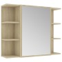 Oak-colored plywood bathroom mirror cabinet 80x20.5x64 cm by vidaXL, bathroom vanities - Ref: Foro24-802609, Price: 73,99 €, ...