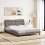 Bed frame with headboard in taupe gray fabric 160x200 cm by , Beds and slatted bases - Ref: Foro24-3207783, Price: 247,99 €, ...