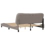 Bed frame with headboard in taupe gray fabric 160x200 cm by , Beds and slatted bases - Ref: Foro24-3207783, Price: 247,99 €, ...