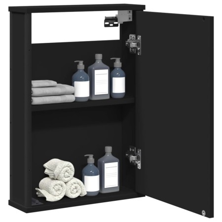 Black engineered wood bathroom mirror cabinet 42x12x60 cm by , Dressing tables - Ref: Foro24-842431, Price: 62,05 €, Discount: %