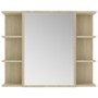 Oak-colored plywood bathroom mirror cabinet 80x20.5x64 cm by vidaXL, bathroom vanities - Ref: Foro24-802609, Price: 73,99 €, ...