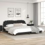 Bed frame with headboard black synthetic leather 200x200cm by , Beds and slatted bases - Ref: Foro24-3208117, Price: 207,94 €...