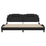 Bed frame with headboard black synthetic leather 200x200cm by , Beds and slatted bases - Ref: Foro24-3208117, Price: 207,94 €...