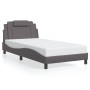 Estructura cama con luces LED cuero sintético gris 100x200 cm de , Camas y somieres - Ref: Foro24-3214004, Precio: 158,41 €, ...