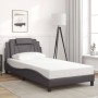 Estructura cama con luces LED cuero sintético gris 100x200 cm de , Camas y somieres - Ref: Foro24-3214004, Precio: 158,41 €, ...