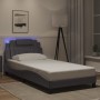 Estructura cama con luces LED cuero sintético gris 100x200 cm de , Camas y somieres - Ref: Foro24-3214004, Precio: 158,41 €, ...