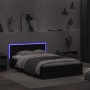 Bed frame with headboard and LED lights black 135x190 cm by , Beds and slatted bases - Ref: Foro24-3207631, Price: 145,58 €, ...