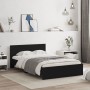 Bed frame with headboard and LED lights black 135x190 cm by , Beds and slatted bases - Ref: Foro24-3207631, Price: 145,58 €, ...