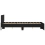 Bed frame with headboard and LED lights black 135x190 cm by , Beds and slatted bases - Ref: Foro24-3207631, Price: 145,58 €, ...