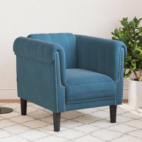 Blue velvet armchair by , Sofas - Ref: Foro24-372573, Price: 182,38 €, Discount: %