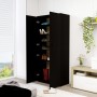 Black plywood shoe cabinet 80x39x178 cm by vidaXL, Shoe racks and shoe organizers - Ref: Foro24-802859, Price: 141,82 €, Disc...