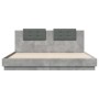 Estructura de cama cabecero luces LED gris hormigón 200x200 cm de , Camas y somieres - Ref: Foro24-3209985, Precio: 280,93 €,...