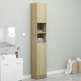 Badezimmerschrank aus eichenfarbenem Sperrholz, 32 x 25,5 x 190 cm von vidaXL, Badezimmermöbel - Ref: Foro24-802879, Preis: 9...