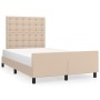 Estructura cama y cabecero cuero sintético capuchino 120x190 cm de , Camas y somieres - Ref: Foro24-3270565, Precio: 174,60 €...