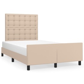 Cappuccino synthetic leather bed frame and headboard 120x190 cm by , Beds and slatted bases - Ref: Foro24-3270565, Price: 174...