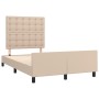 Estructura cama y cabecero cuero sintético capuchino 120x190 cm de , Camas y somieres - Ref: Foro24-3270565, Precio: 174,60 €...