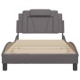 Estructura de cama con cabecero cuero sintético gris 100x200 cm de , Camas y somieres - Ref: Foro24-3208078, Precio: 149,41 €...