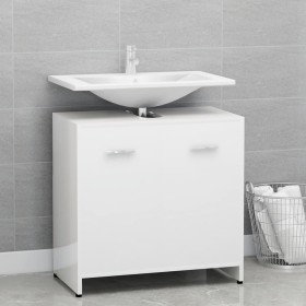 Armario de baño madera contrachapada blanco brillo 60x33x61 cm de vidaXL, Muebles de baño - Ref: Foro24-802576, Precio: 45,58...