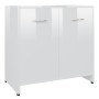 Glossy white plywood bathroom cabinet 60x33x61 cm by vidaXL, Bathroom furniture - Ref: Foro24-802576, Price: 47,06 €, Discoun...