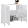 Armario de baño madera contrachapada blanco brillo 60x33x61 cm de vidaXL, Muebles de baño - Ref: Foro24-802576, Precio: 47,06...