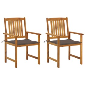 Garden chairs with cushions 2 units solid acacia wood by , Garden chairs - Ref: Foro24-3061183, Price: 150,46 €, Discount: %