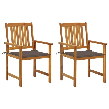 Garden chairs with cushions 2 units solid acacia wood by , Garden chairs - Ref: Foro24-3061183, Price: 142,60 €, Discount: %