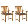 Garden chairs with cushions 2 units solid acacia wood by , Garden chairs - Ref: Foro24-3061183, Price: 150,46 €, Discount: %