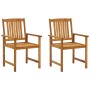 Garden chairs with cushions 2 units solid acacia wood by , Garden chairs - Ref: Foro24-3061183, Price: 150,46 €, Discount: %