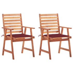 Garden dining chairs 2 pcs solid acacia wood and cushions by , Garden chairs - Ref: Foro24-3064329, Price: 133,99 €, Discount: %