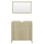 Conjunto de muebles de baño contrachapada color roble Sonoma de vidaXL, Muebles de baño - Ref: Foro24-802582, Precio: 63,60 €...