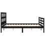 Double bed frame with black solid wood headboard by vidaXL, Beds and slatted bases - Ref: Foro24-3194840, Price: 157,99 €, Di...