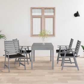 Garden dining chairs with cushions 4 pcs solid acacia wood by , Garden chairs - Ref: Foro24-3078411, Price: 297,30 €, Discoun...