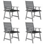 Garden dining chairs with cushions 4 pcs solid acacia wood by , Garden chairs - Ref: Foro24-3078411, Price: 297,30 €, Discoun...