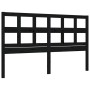 Double bed frame with black solid wood headboard by vidaXL, Beds and slatted bases - Ref: Foro24-3194840, Price: 157,99 €, Di...