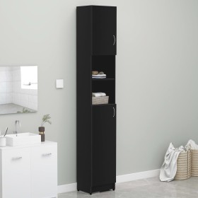 Black plywood bathroom cabinet 32x25.5x190 cm by vidaXL, Bathroom furniture - Ref: Foro24-802877, Price: 74,21 €, Discount: %