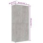 Betongrauer Schuhschrank aus Sperrholz, 80 x 39 x 178 cm von vidaXL, Schuhregale und Schuhorganisatoren - Ref: Foro24-802862,...