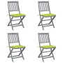 Folding garden chairs 4 pcs cushions solid acacia wood by , Garden chairs - Ref: Foro24-3064574, Price: 205,97 €, Discount: %