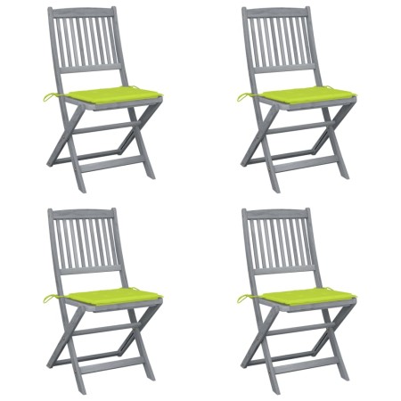 Folding garden chairs 4 pcs cushions solid acacia wood by , Garden chairs - Ref: Foro24-3064574, Price: 205,97 €, Discount: %