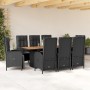 9-piece garden dining set and black synthetic rattan cushions by , Garden sets - Ref: Foro24-3213516, Price: 1,00 €, Discount: %