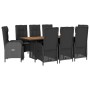 9-piece garden dining set and black synthetic rattan cushions by , Garden sets - Ref: Foro24-3213516, Price: 1,00 €, Discount: %